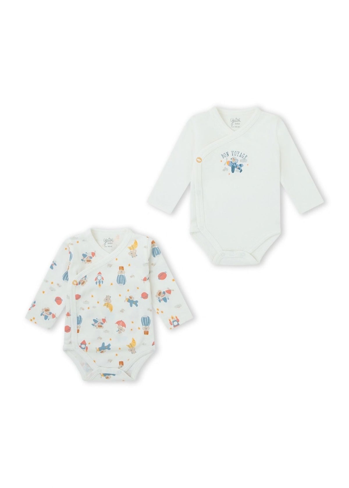 Pack de dois bodies trespasse para bebé