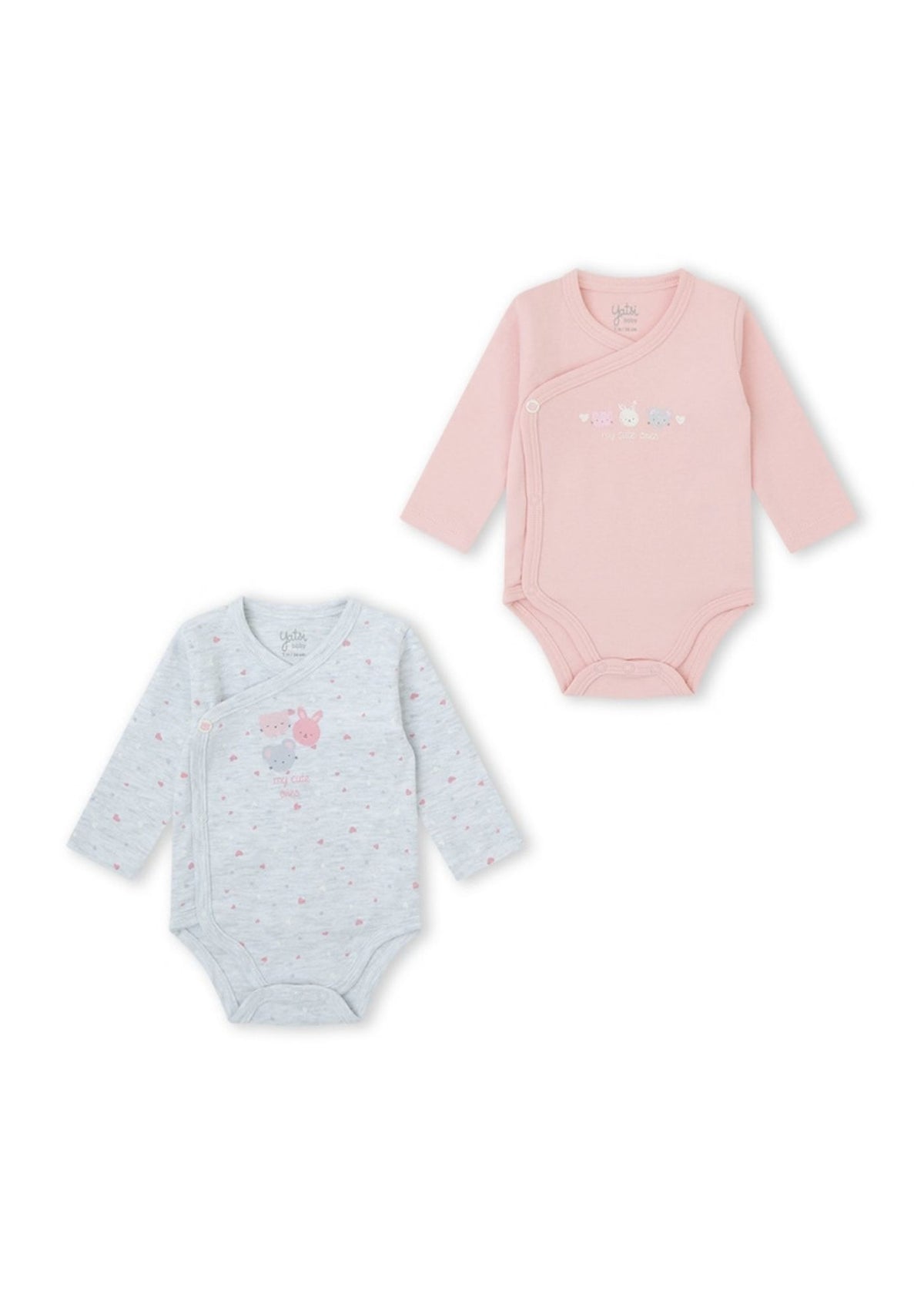 Pack de dois bodies trespasse para bebé