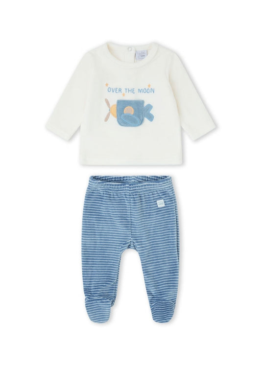 Conjunto de camisola e calça para recém nascido