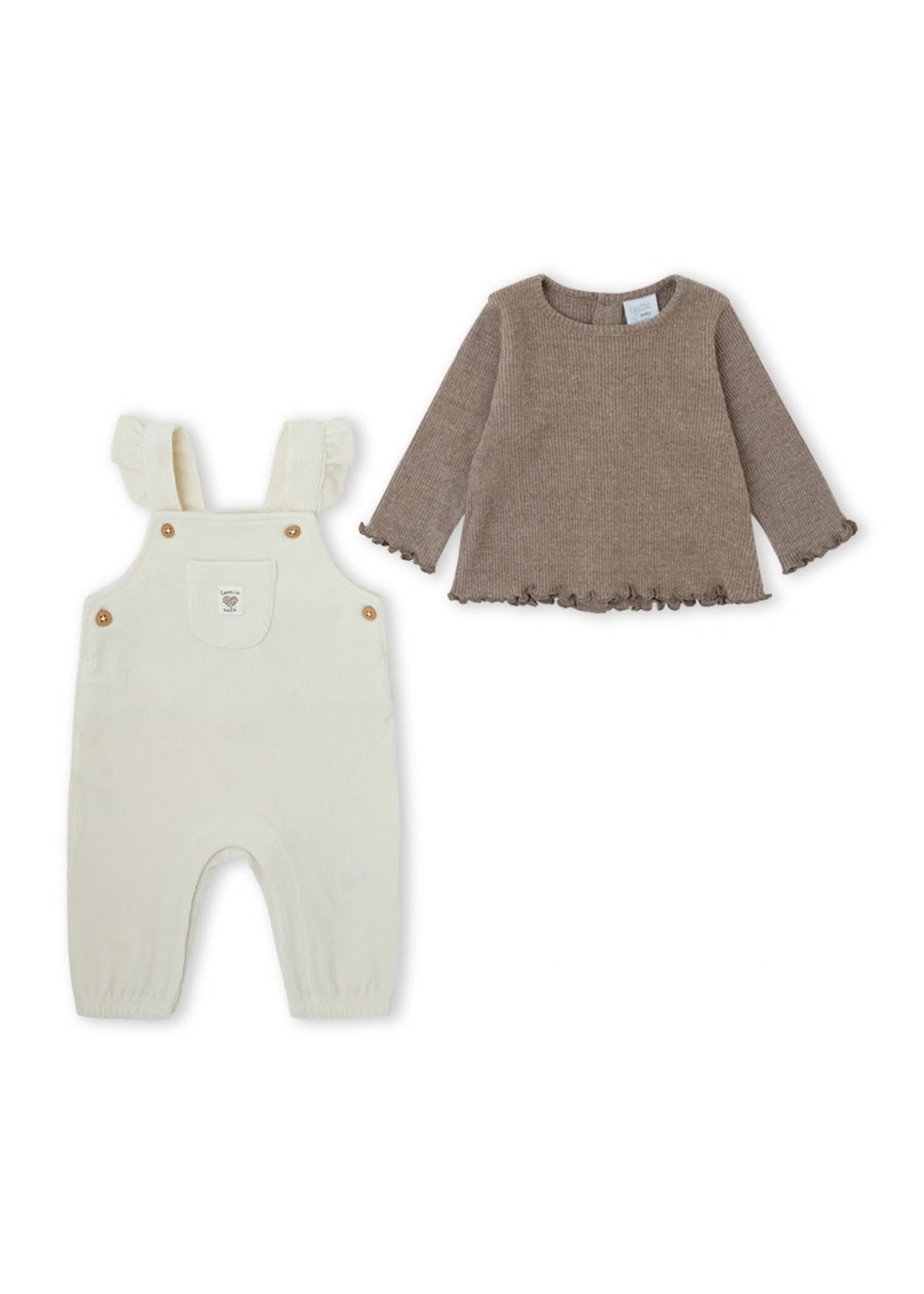 Conjunto camisola e jardineira bebé menina