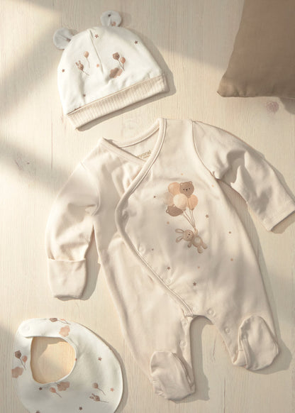 Pack de babygrow, gorro e babete para recém nascido, mayoral