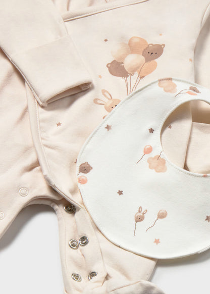 Pack de babygrow, gorro e babete para recém nascido, mayoral