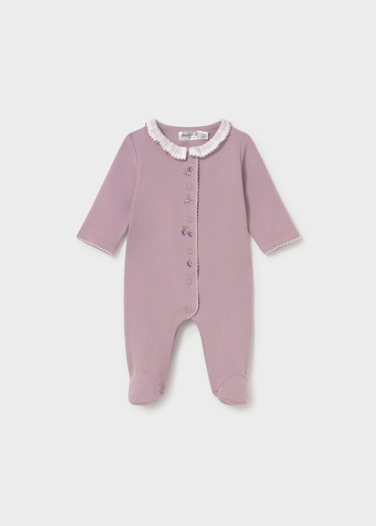 Babygrow com pés e gola elegante para recém nascida