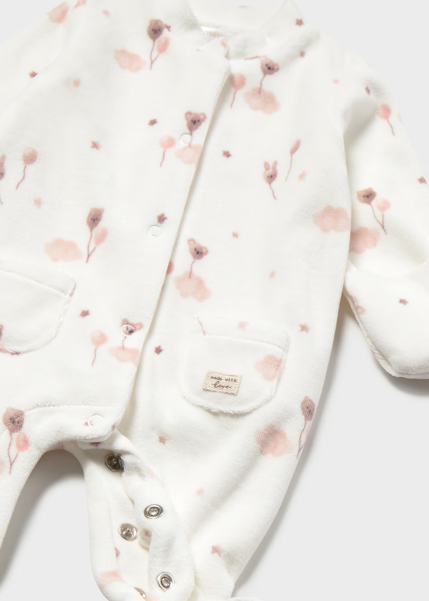 Babygrow de veludo com bolso, mayoral