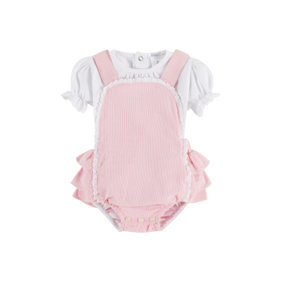 Jardineira e camisola para menina