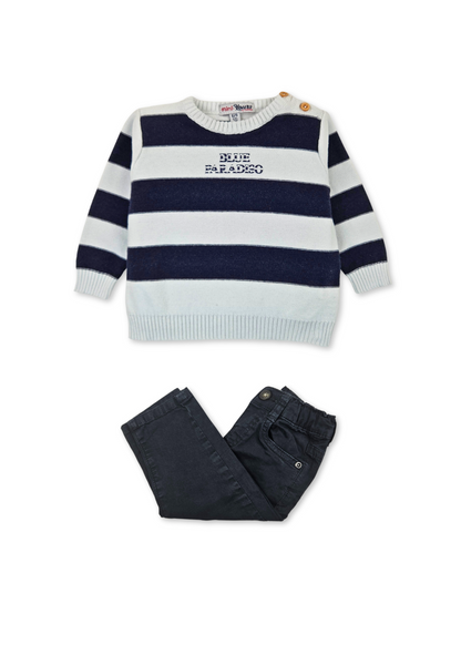 Conjunto de sweat e calça de ganga