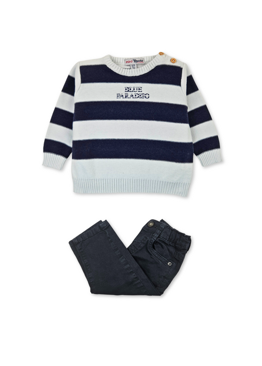 Conjunto de sweat e calça de ganga