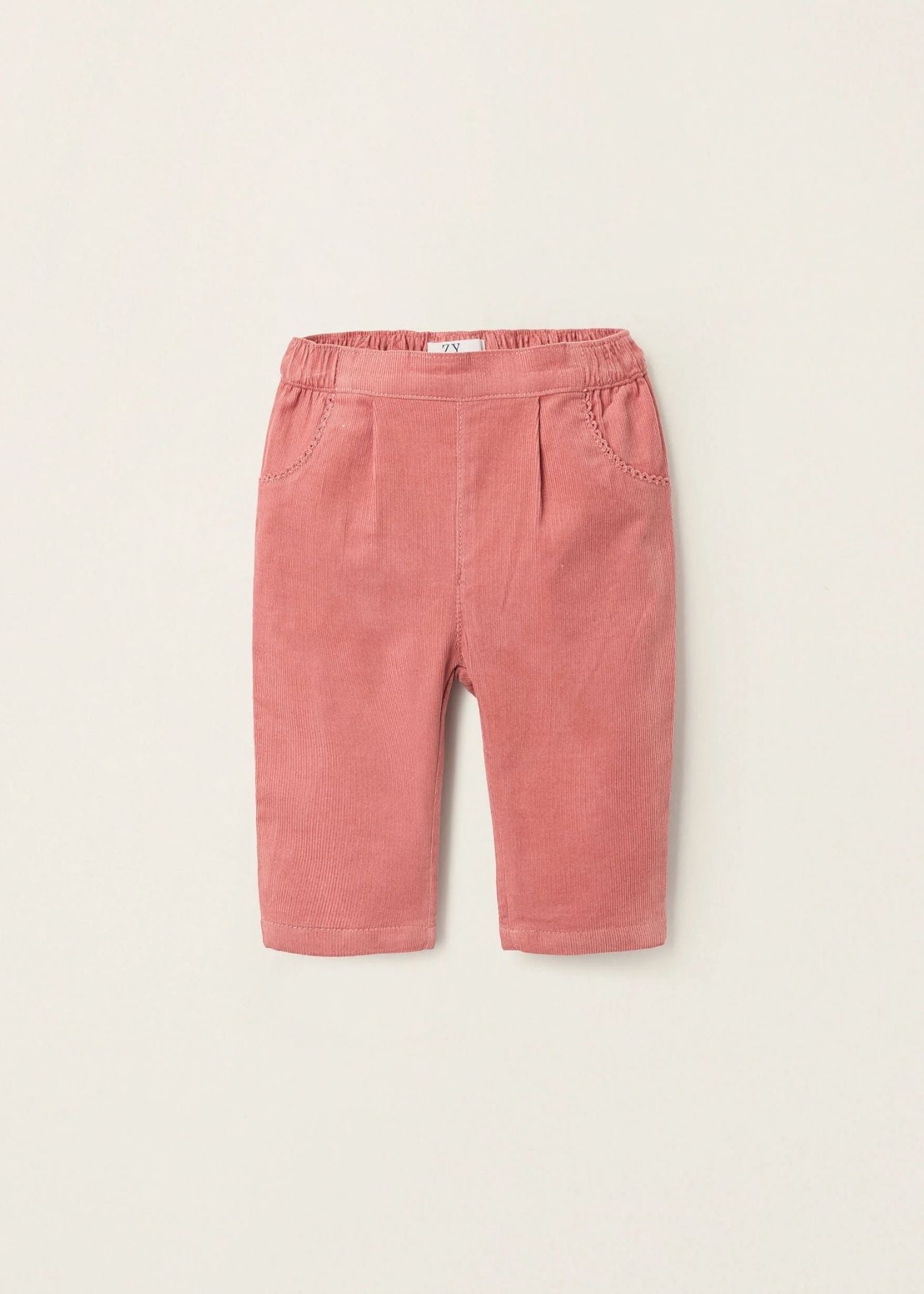 Calças de Bombazine para Recém-Nascida, Coral