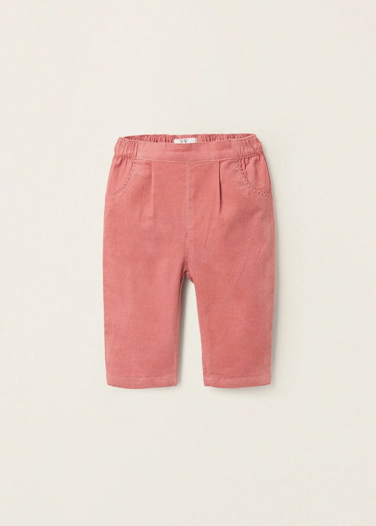 Calças de Bombazine para Recém-Nascida, Coral