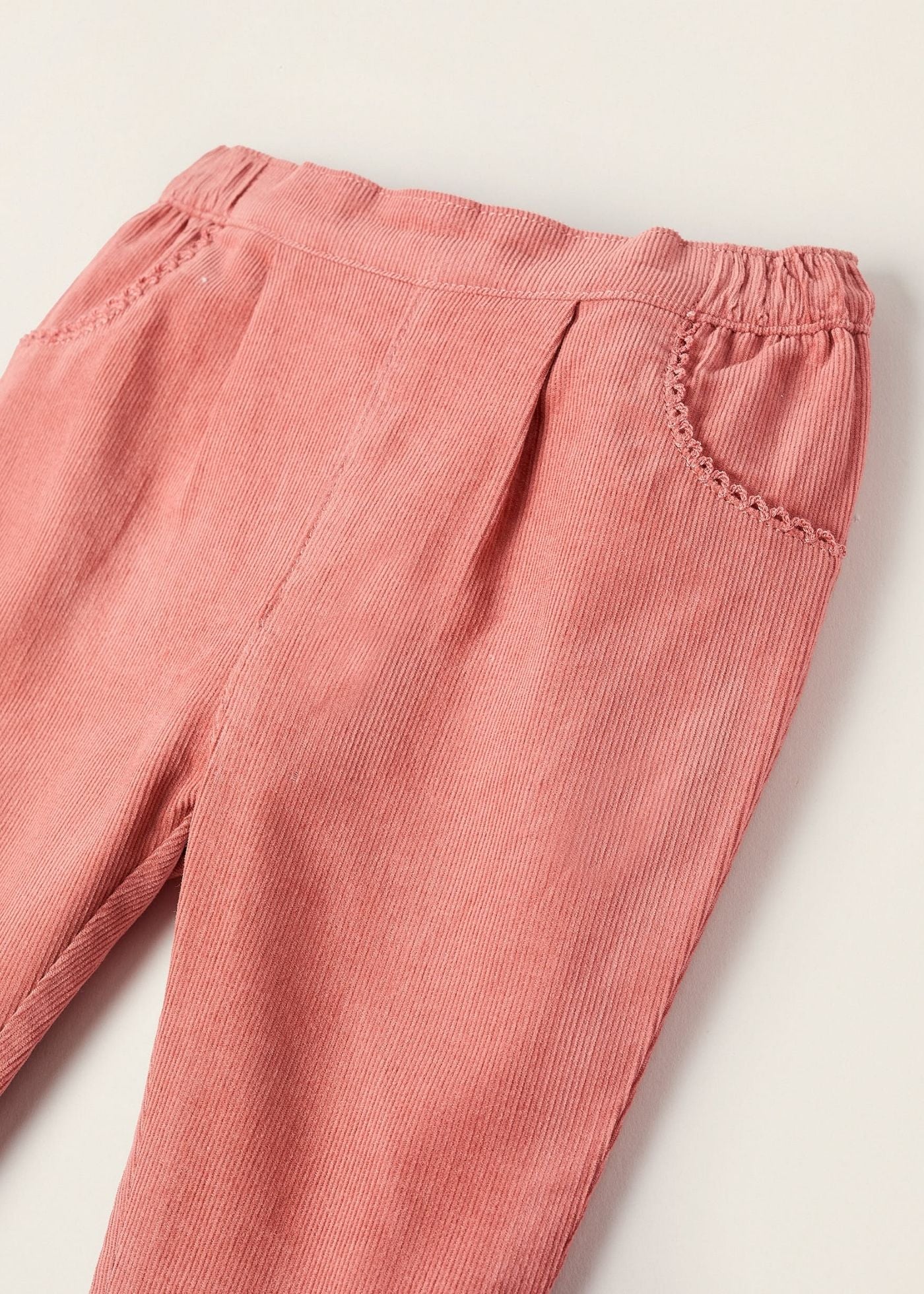 Calças de Bombazine para Recém-Nascida, Coral