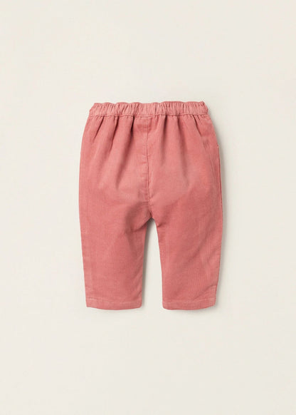 Calças de Bombazine para Recém-Nascida, Coral