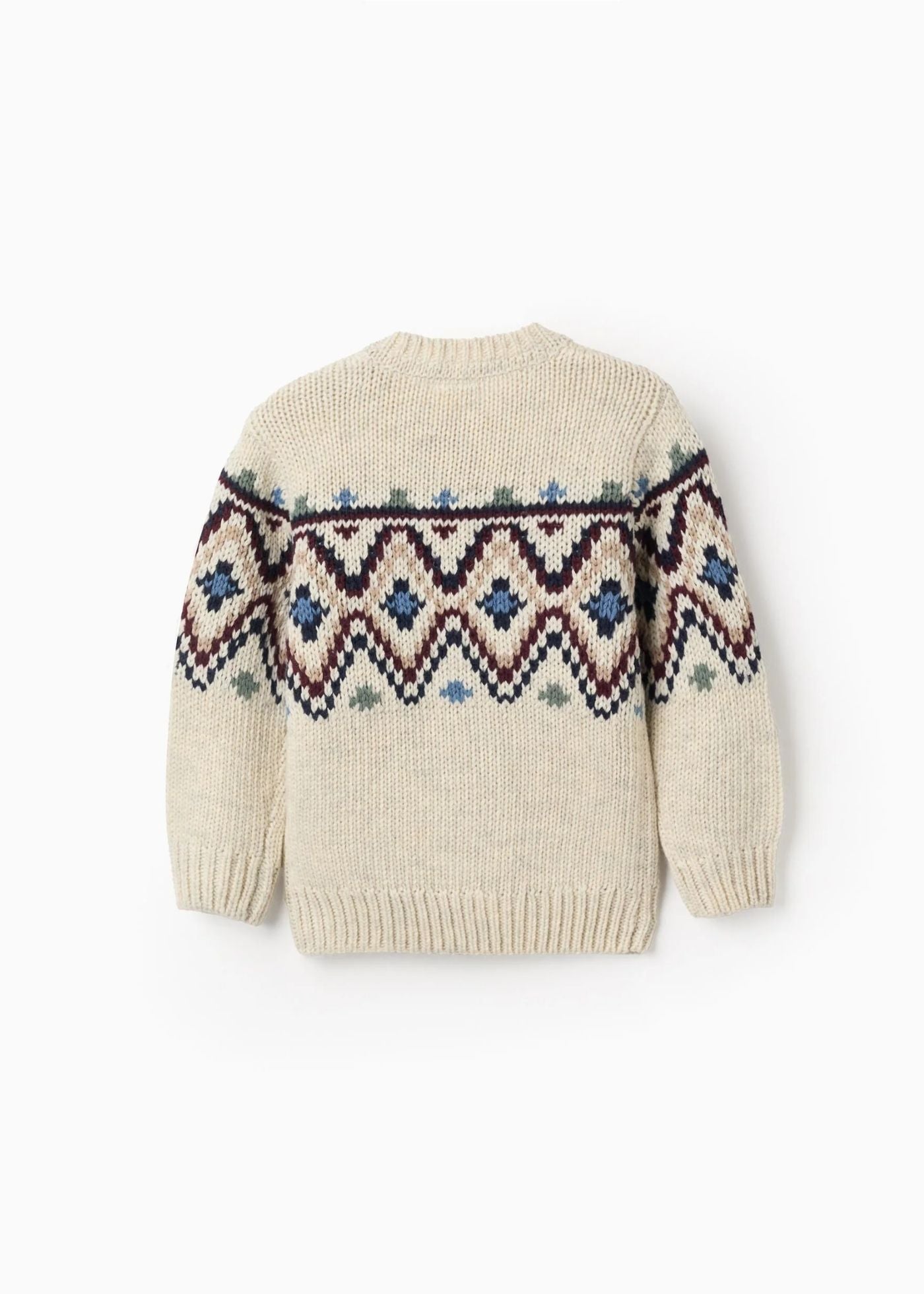 Camisola de Malha com Jacquard para Bebé Menino, Bege