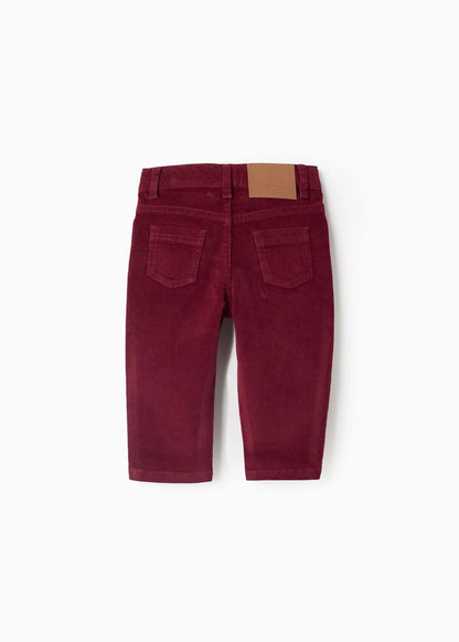 Calças de Bombazine para Bebé Menino, Vermelho