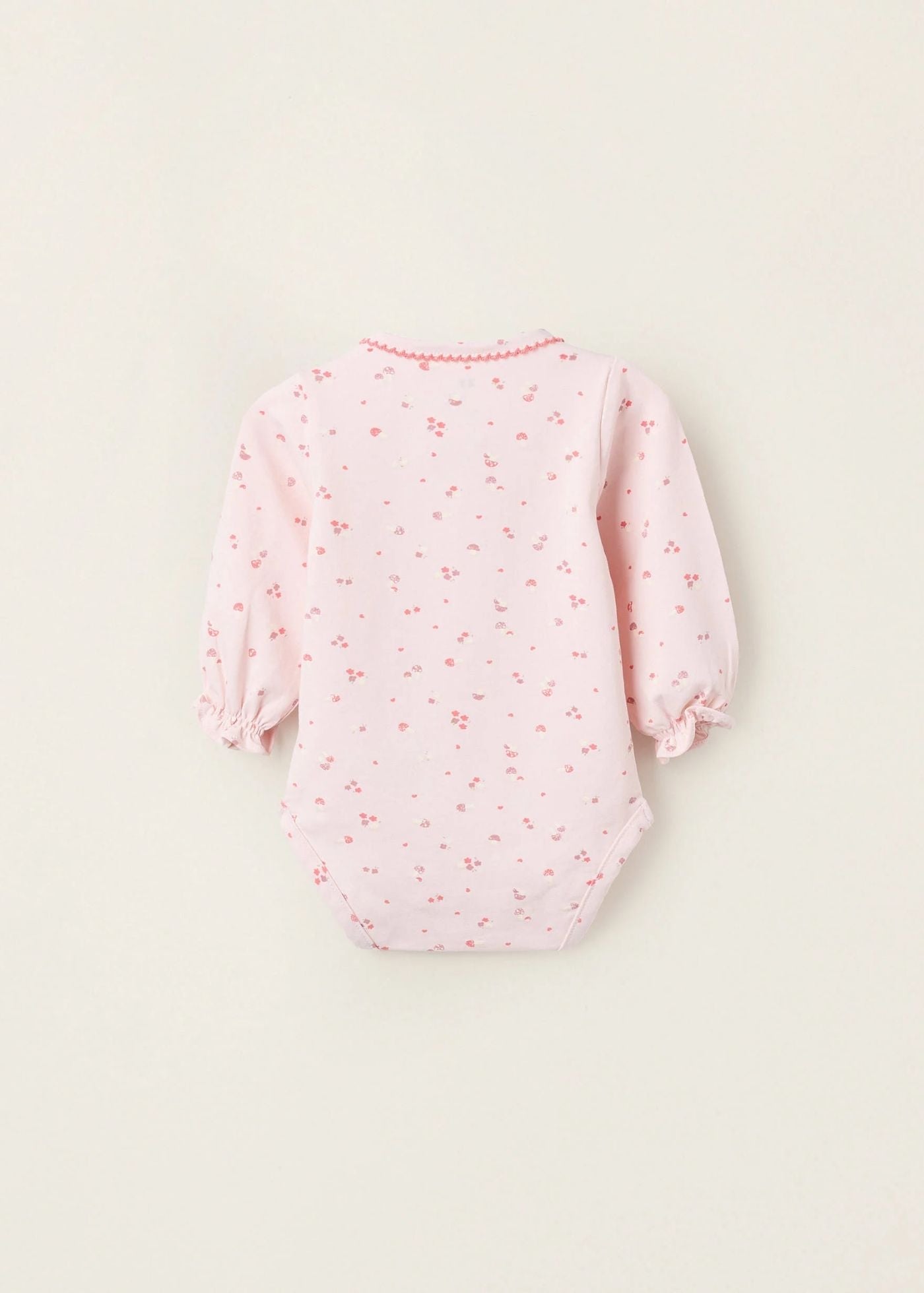 Body com Motivo de Flores e Cogumelos para Recém-Nascida, Rosa