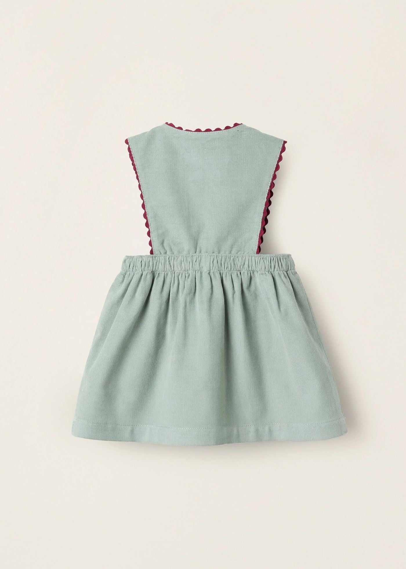 Saia de Peito de Bombazine para Recém-Nascida, Verde/Bordô