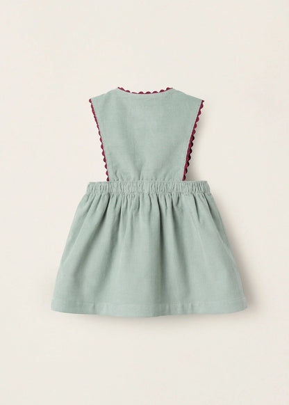 Saia de Peito de Bombazine para Recém-Nascida, Verde/Bordô