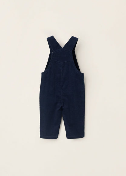 Jardineiras de Bombazine em Algodão para Recém-Nascido, Azul Escuro