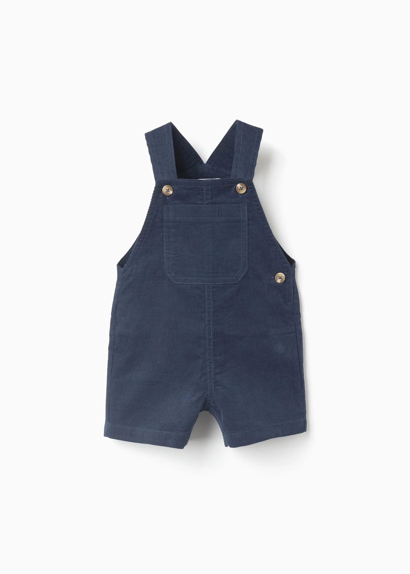 Jardineiras de bombazine com bolso 'B&S' para bebé menino, azul-escuro