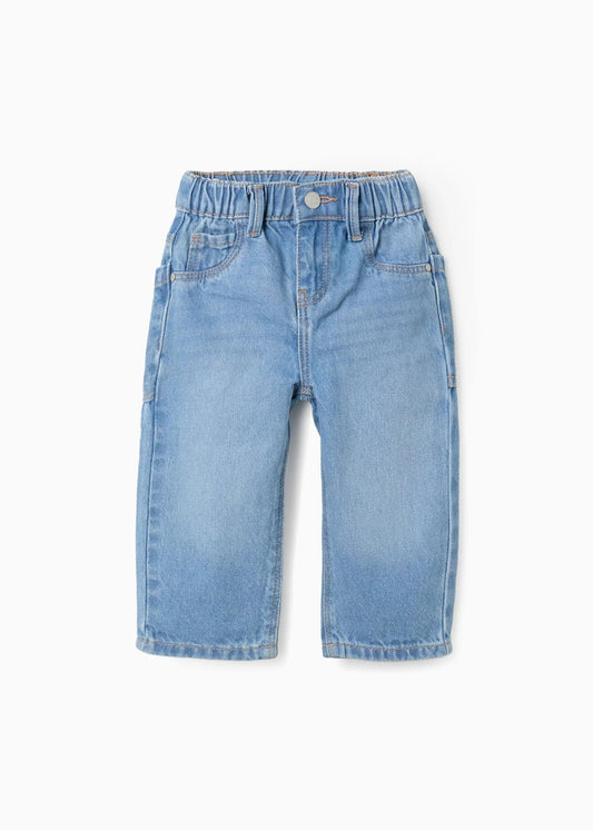 Calças de ganga baggy para bebé menino, azul-claro