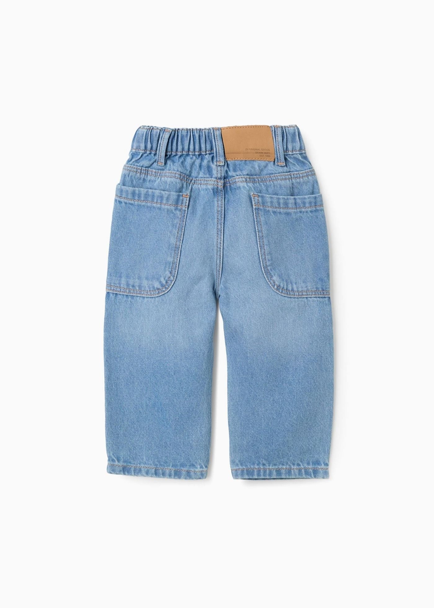 Calças de ganga baggy para bebé menino, azul-claro