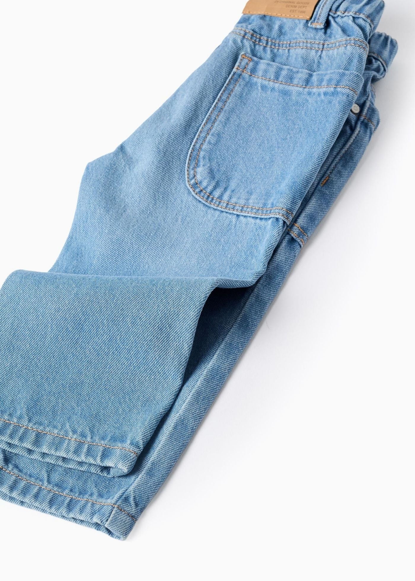 Calças de ganga baggy para bebé menino, azul-claro
