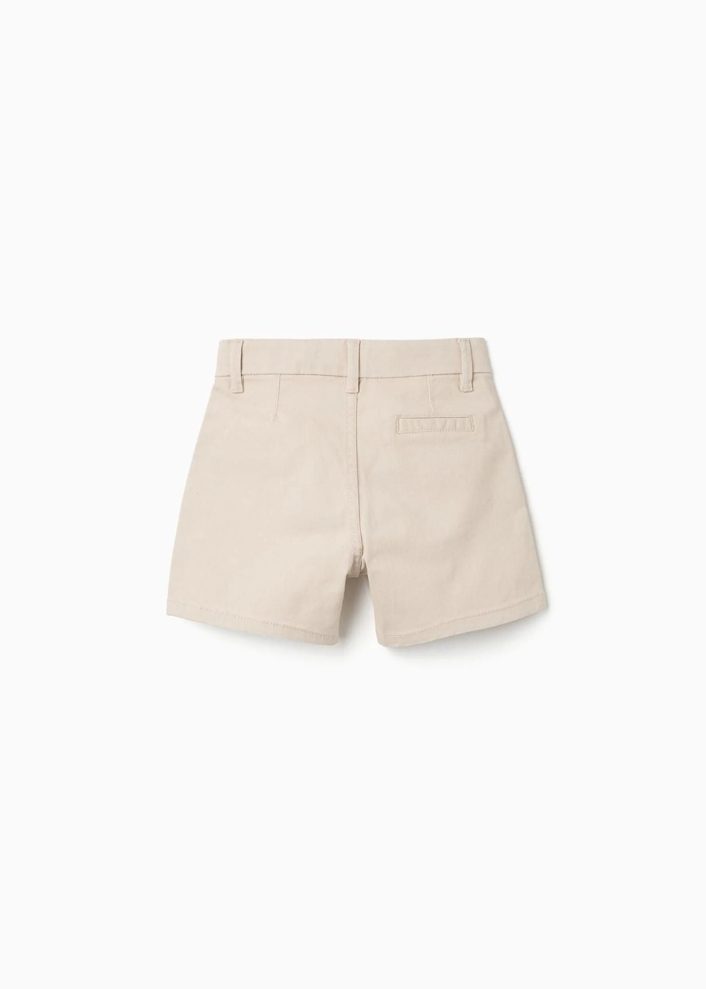 Calções chino midi de sarja com bolsos para bebé menino, bege-claro