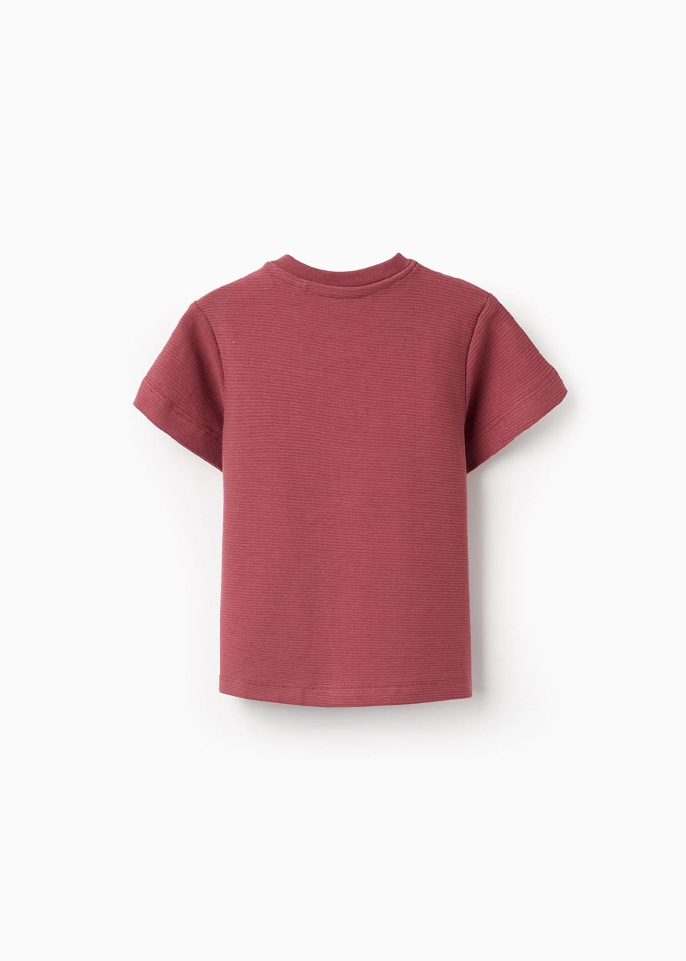 T-shirt canelada de algodão Express Yourself para bebé menino, castanho