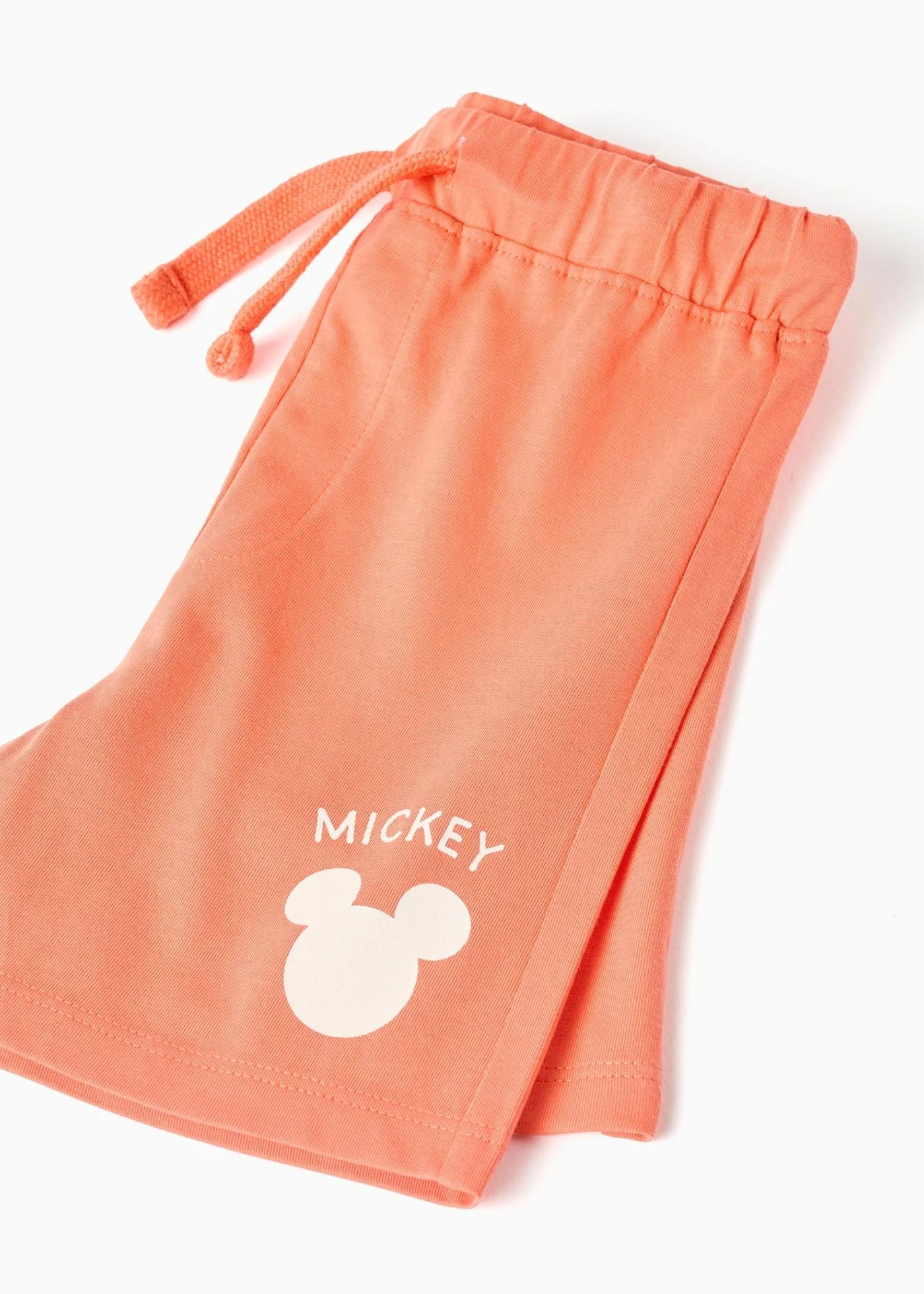 T-shirt e calções com um estampado Mickey para bebé menino, branco/laranja