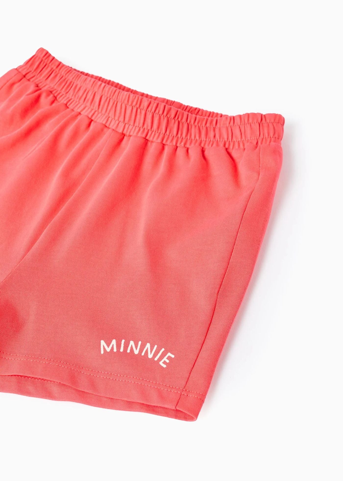 T-shirt e calções com estampado Minnie para bebé menina, branco/vermelho