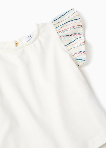 T-shirt + saia-calção com riscas étnicas B&S para bebé menina, multicolor