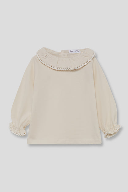 Camisola com gola de bebé menina