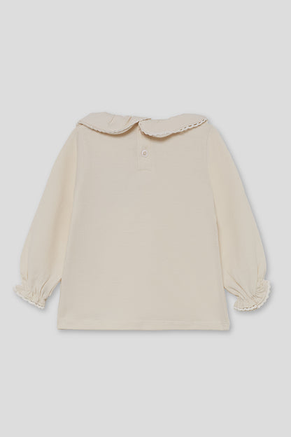 Camisola com gola de bebé menina