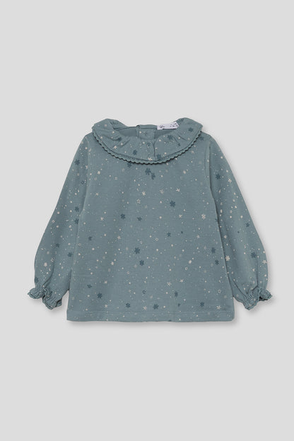 Camisola com gola de bebé menina