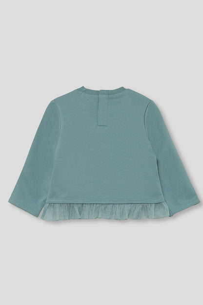 Camisola cardada com laço de menina