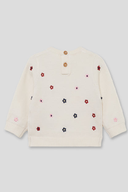 Camisola em malha de menina com flores