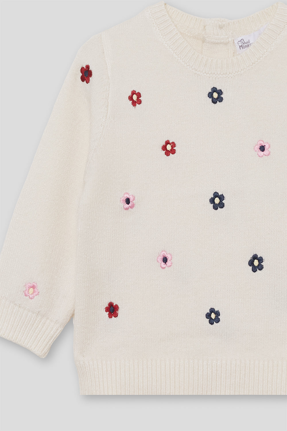 Camisola em malha de menina com flores