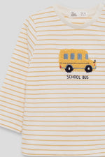 Camisola ás riscas de manga comprida, bebé menino