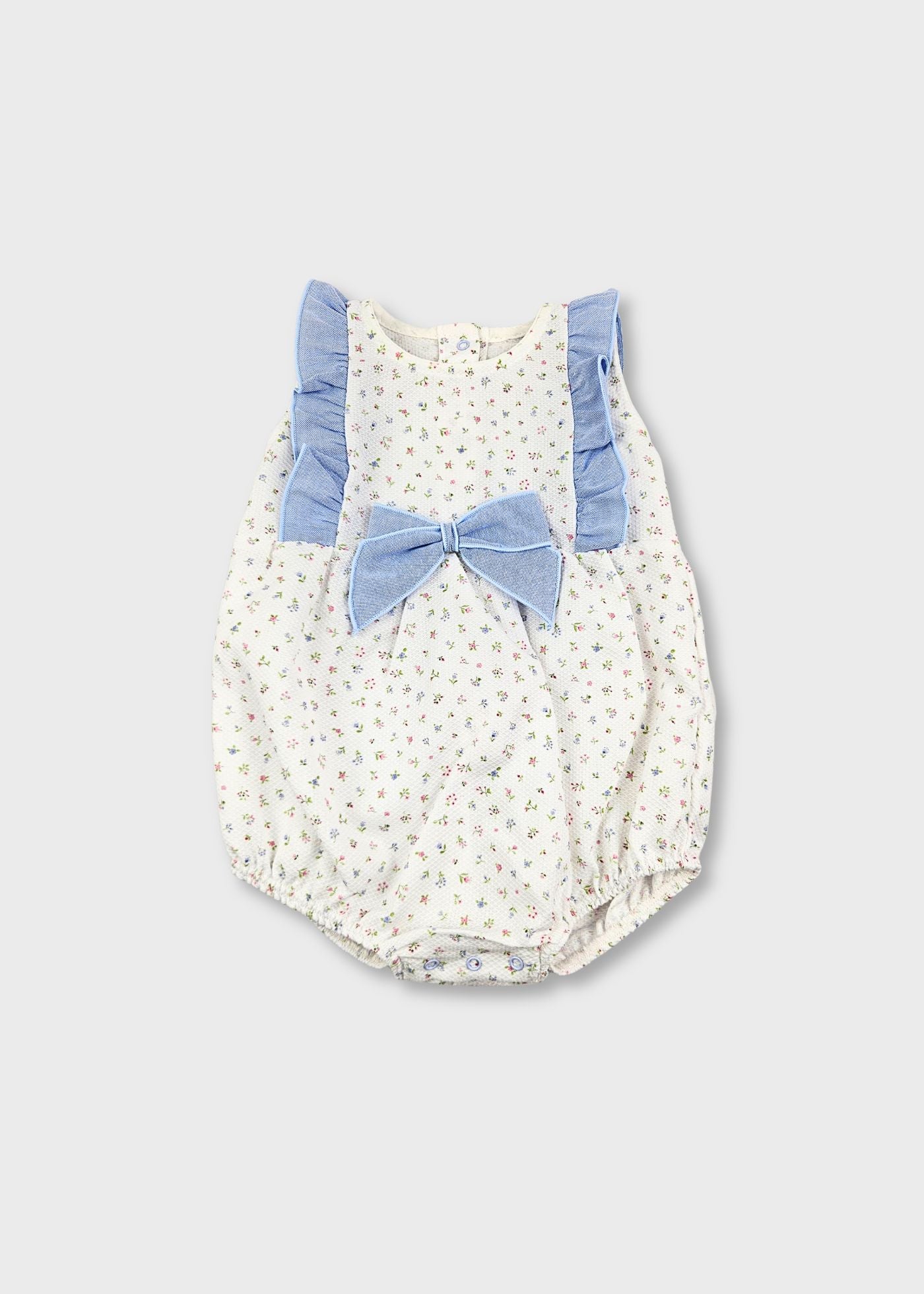 Fofo de bebé menina florido azul