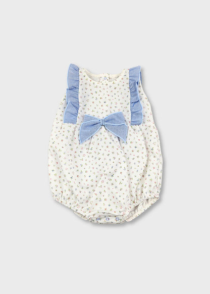 Fofo de bebé menina florido azul