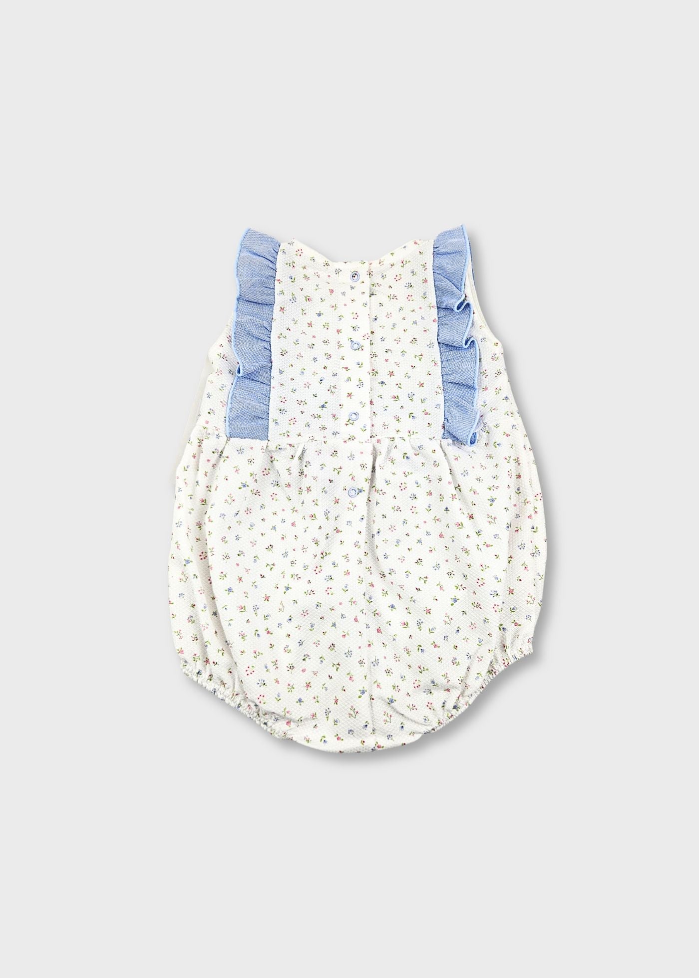 Fofo de bebé menina florido azul