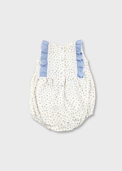 Fofo de bebé menina florido azul