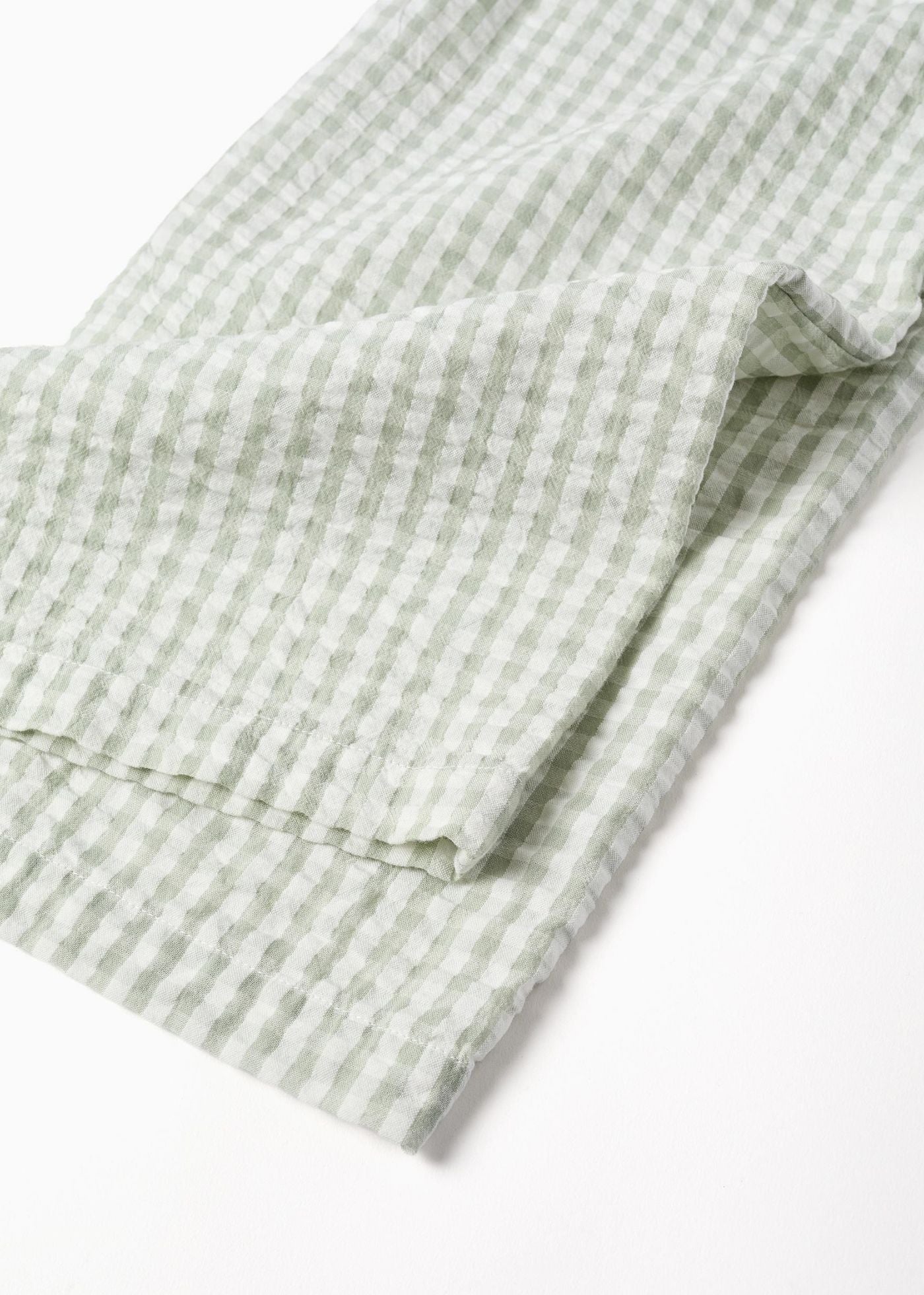 Macacão de algodão com padrão Vichy B&S para menina, branco/verde-claro