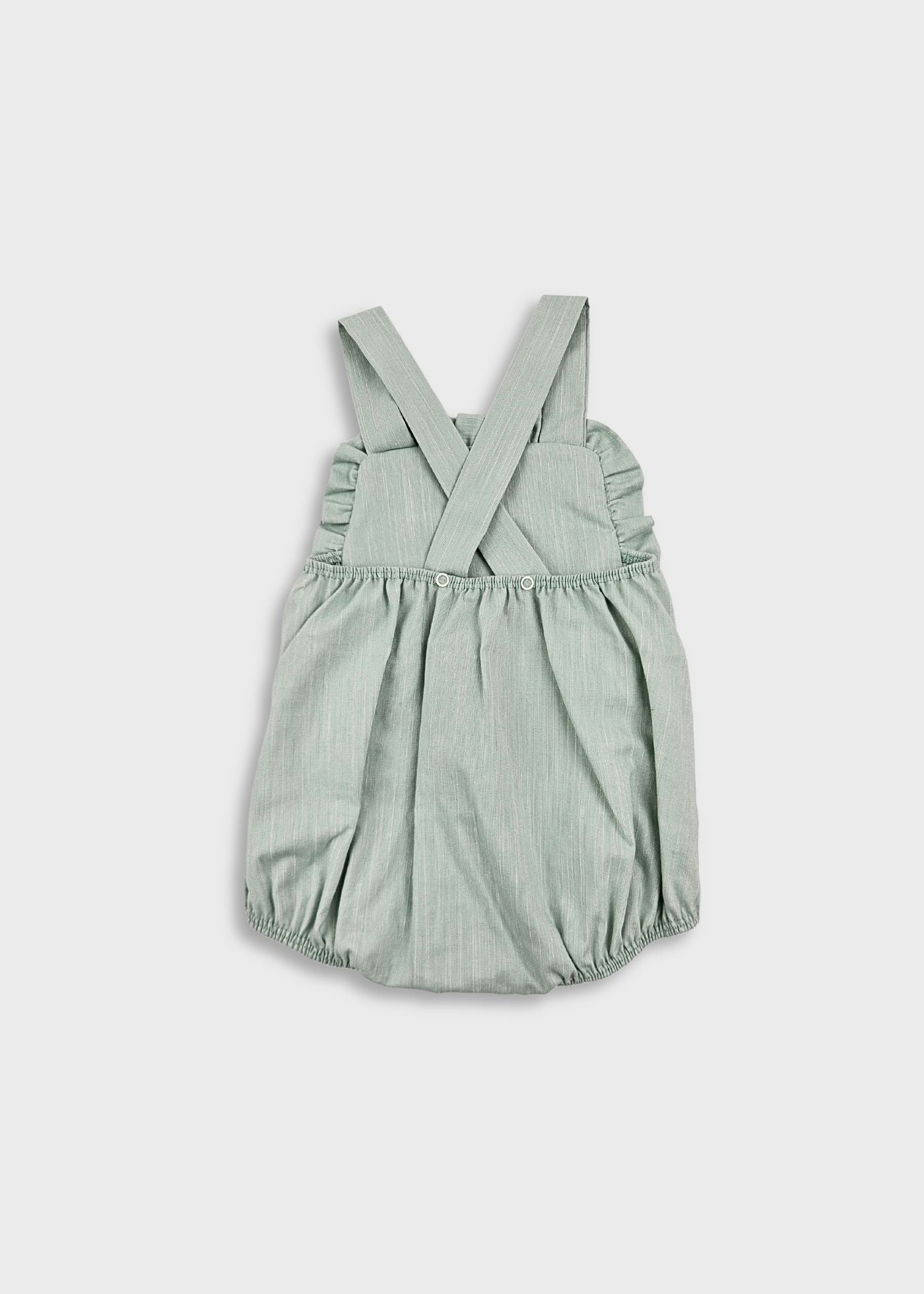 Jardineira de bebé menino em linho verde