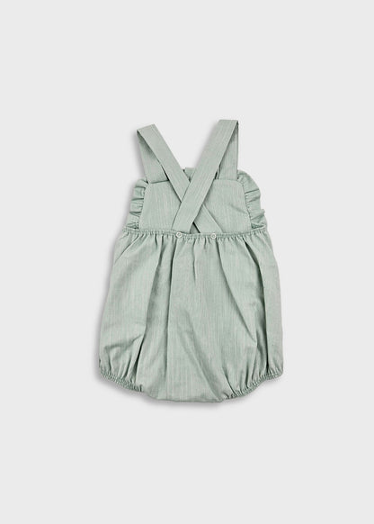 Jardineira de bebé menino em linho verde