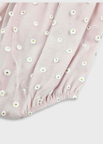 Fofo de bebé menina rosa com tule florido