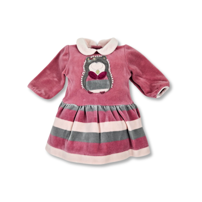Vestido de Veludo Cor de Rosa