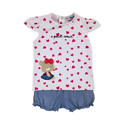 Conjunto de t-shirt e calção de bebé