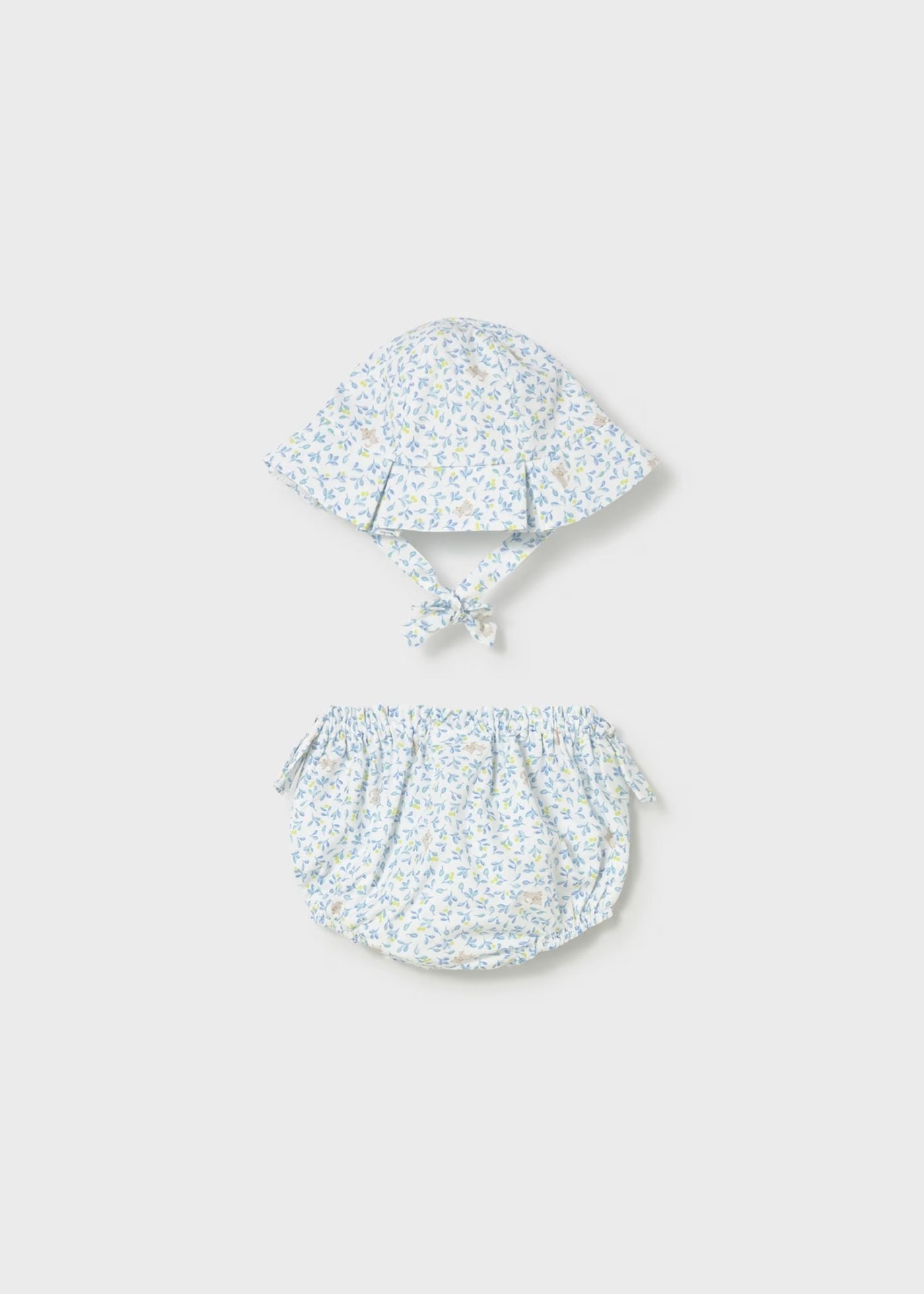 Gorro e tapa fraldas estampado recém nascida