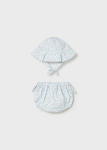 Gorro e tapa fraldas estampado recém nascida
