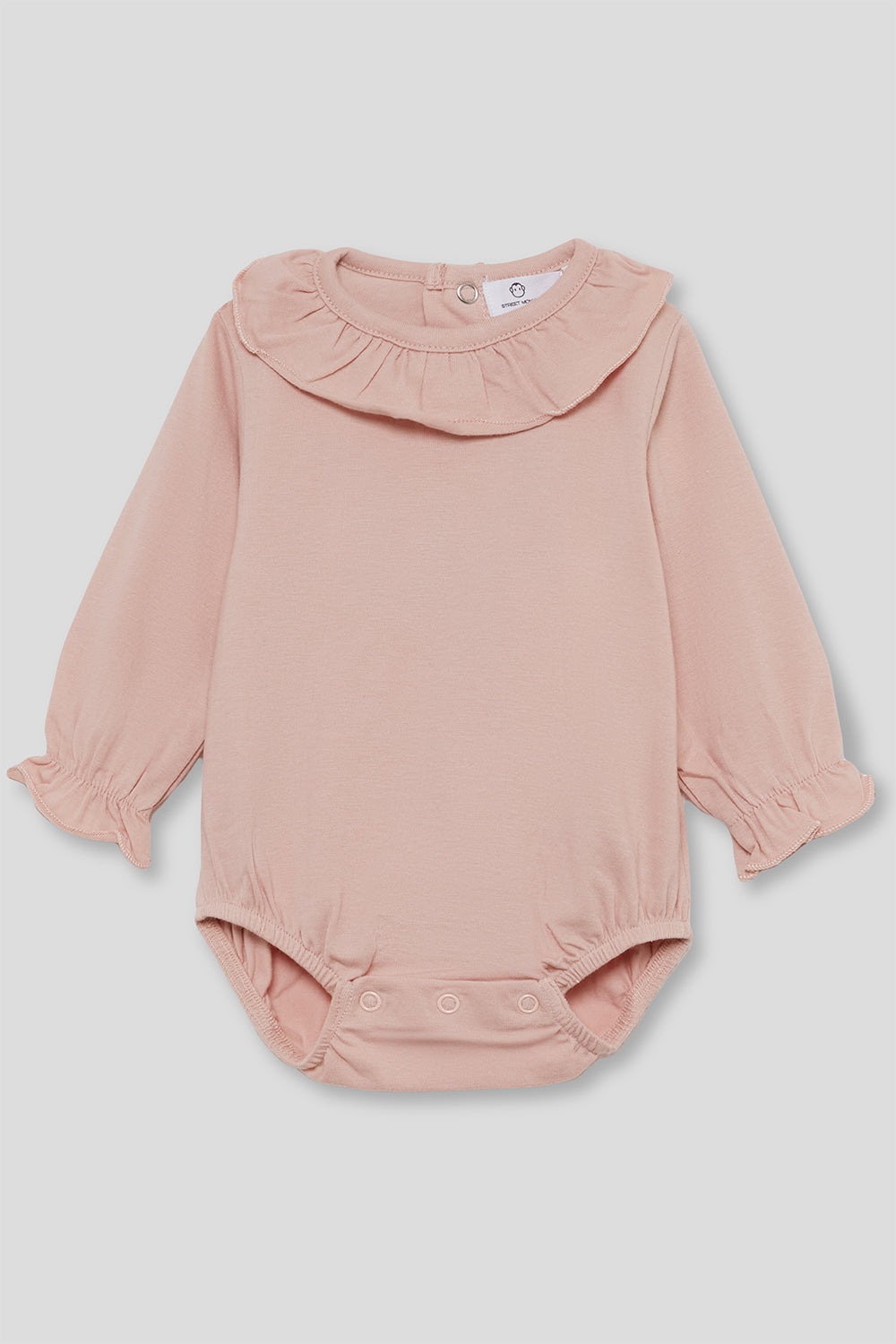 Bodie com gola cor de rosa de bebé menina